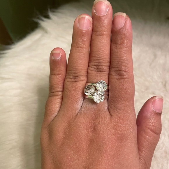 Set of 3 silver crystal rings for layering - Picture 10 of 10